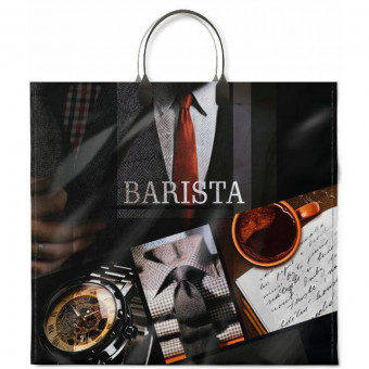 Пакет ПВД (37*34) 80 мкм "Бариста" с пластиковой ручкой (10/100)