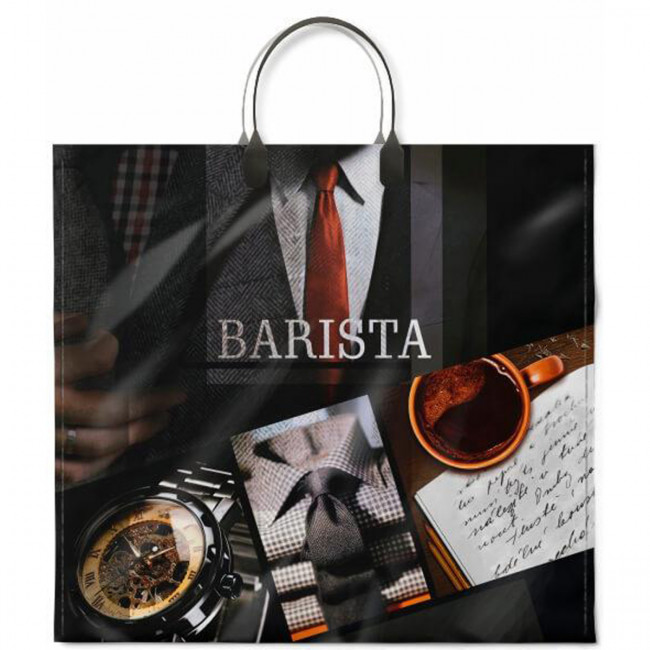 Пакет ПВД (37*34) 80 мкм "Бариста" с пластиковой ручкой (10/100)