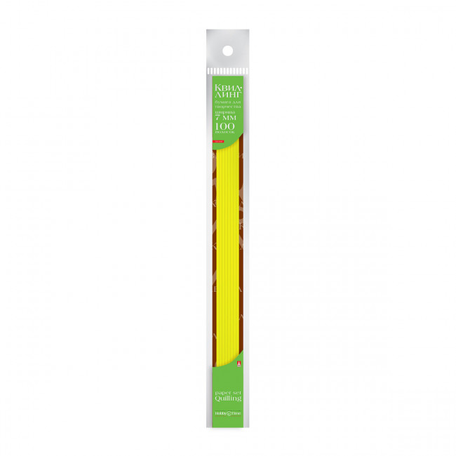 Бумага для квиллинга 7мм, 120г/м2, 100 полос, желтая, BV/2-081/01