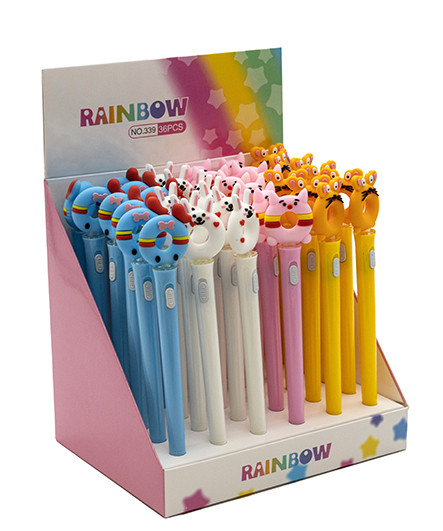 Ручка фигурная шариковая 0.5мм "Зверопончик" (син) , с фонариком, с фигуркой на колпачке, CL-76/ №339 (36/36/1296)