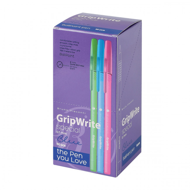 Ручка шариковая 0.7мм синяя "GripWrite Special" одноразовая, BV/20-0326/04 (50) Ручка шариковая 0.7мм синяя "GripWrite Special" одноразовая, BV/20-0326/04 (50)