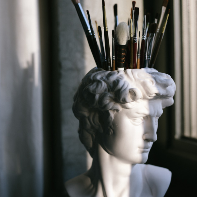 Гипсовая фигура Малевичъ голова Давида кашпо-органайзер 195267