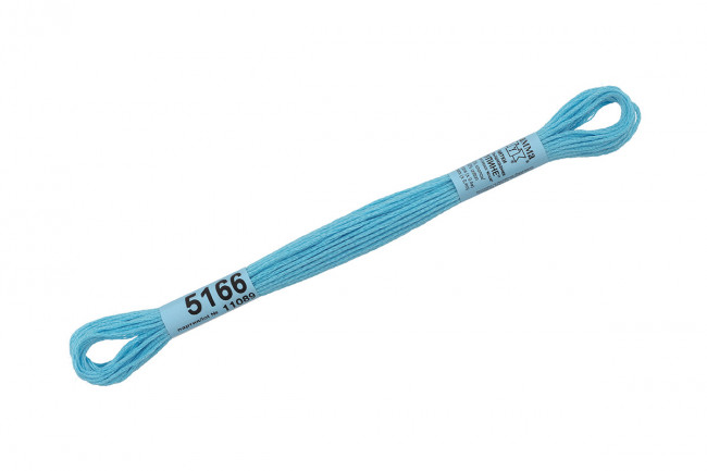 Нитки для вышивания 8 м 100% хлопок, мулине, голубой, Gamma/5166