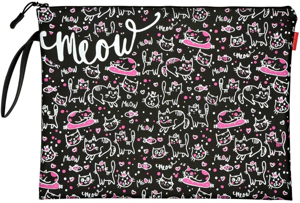 Папка А4  "Контурные котята"  на молнии , силикон, СМ/14-004/03