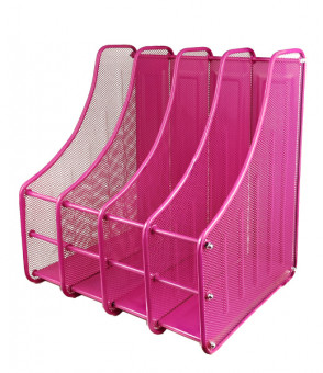 Лоток настольный металлический на 4 отдела, розовый, Asmar/AR-314