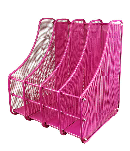 Лоток настольный металлический на 4 отдела, розовый, Asmar/AR-314 Лоток настольный металлический на 4 отдела, розовый, Asmar/AR-314