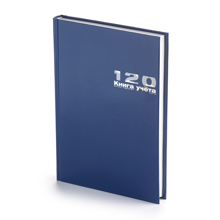 Журнал А4 120л клетка "Книга учета", обложка бумвинил, синий ...