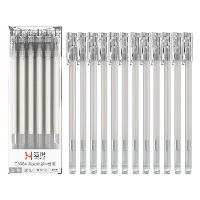 Ручка гелевая белая 0,6мм прозрачный корпус, трёхгранная ZUIXUA/C3084_white (12) Ручка гелевая белая 0,6мм прозрачный корпус, трёхгранная ZUIXUA/C3084_white (12)