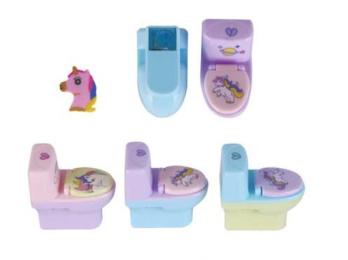 Точилка пластиковая, с ластиком, SURPRISE, 1 отверстие для заточки, с контейнером для стружки, ассорти цветов, ОПП- упаковка / картонный дисплей