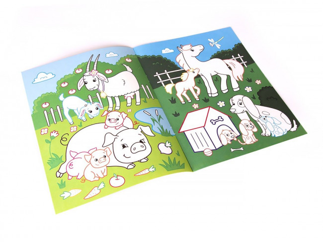 Раскраска "Первые зверюшки" для самых маленьких. Формат: 26x20см 8стр, MaLaMaLaMa