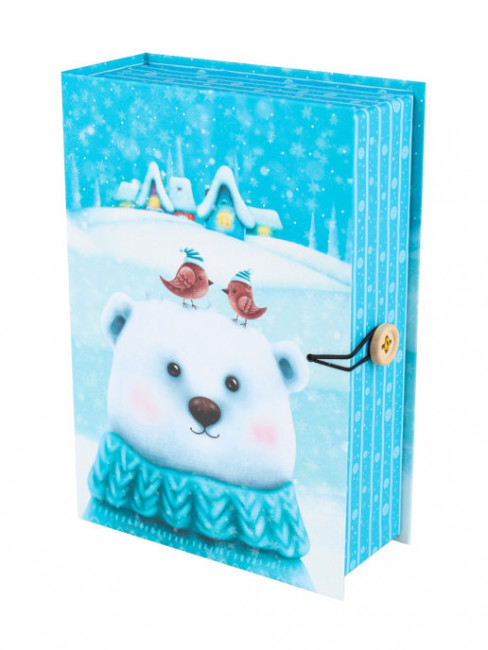 Коробка-книга "Белый мишка" (150х250х70) КН-1660