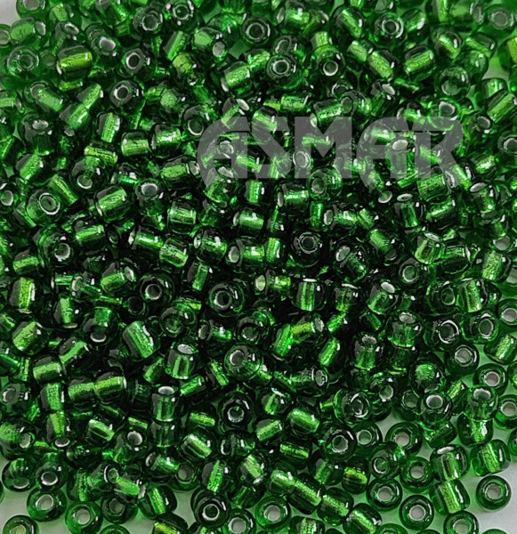 Бисер "ASMAR" размер №6, вес: 450 г, зелёный, внутреннее серебрение Бисер "ASMAR" размер №6, вес: 450 г, зелёный, внутреннее серебрение