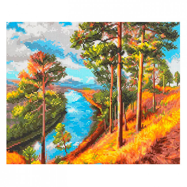 Алмазная мозаика 40*50 на подрамнике "Родные просторы. Базанова О.", полная выкладка, ALM051