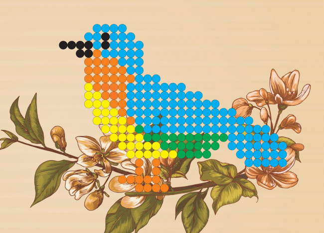 Мозаика 20.5 x 29см "Птичка", Hobbius/MDS-06 №06