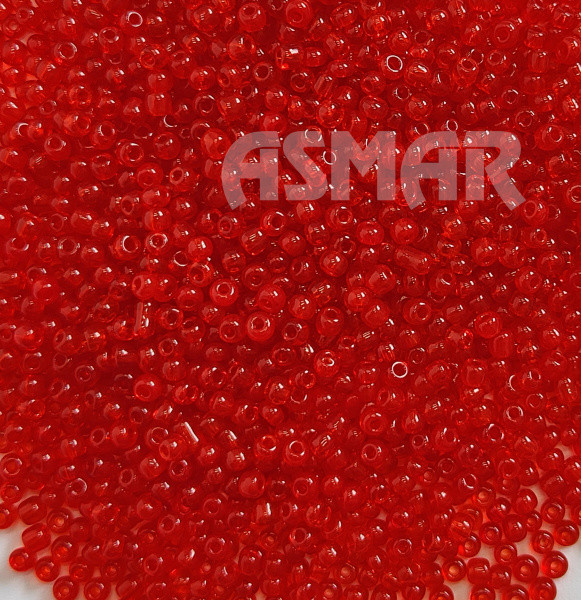 Бисер "ASMAR" размер №8, вес: 450 г, цвет - красный прозрачный