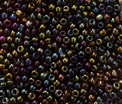 Бисер "ASMAR" размер №8, вес: 450 г, чёрный хамелеон