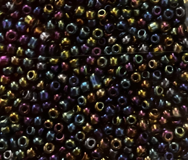 Бисер "ASMAR" размер №8, вес: 450 г, чёрный хамелеон