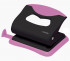 Дырокол "MonoChrome" 20 л., пластиковый с линейкой, черный с неоновым розовым, deVENTE