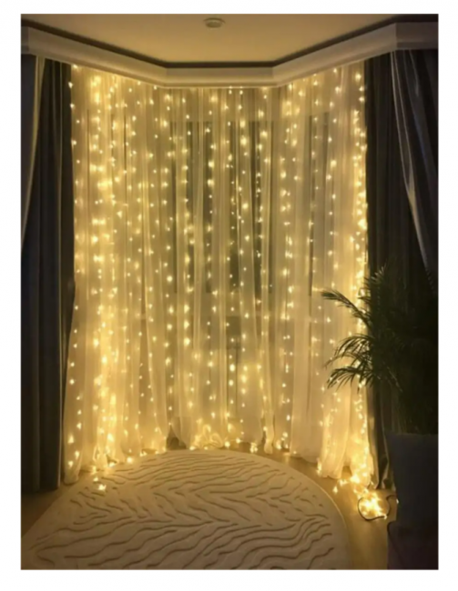 Гирлянда "Дождь" 1,5х1,5м 240 ламп, холод свет, светлая нить, Jevelry Гирлянда "Дождь" 1,5х1,5м 240 ламп, холод свет, светлая нить, Jevelry