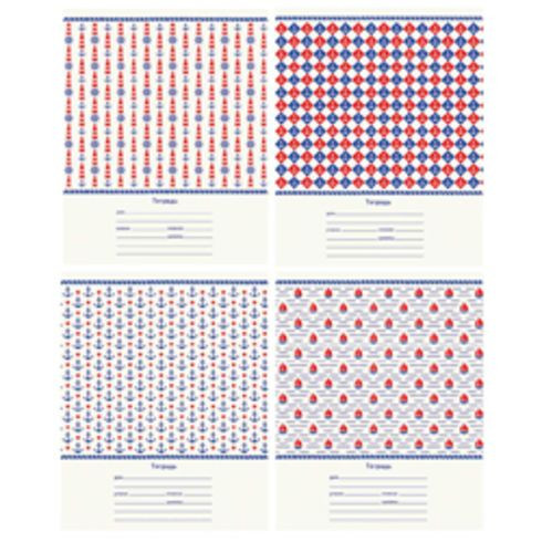 Тетрадь 12л. клетка  Морской стиль ассорти (Премиум) (БиДжи) (20/240)