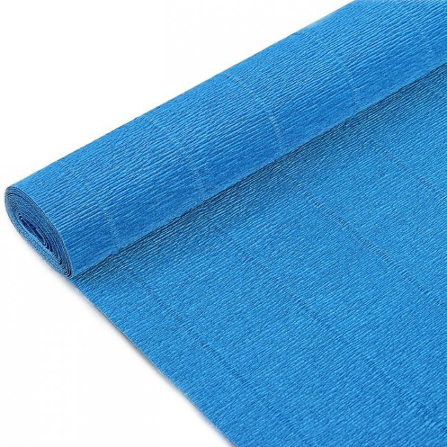 Бумага гофрированная 50см х 2,5м, темно-голубая   пл.72 гр/м2