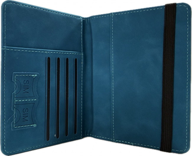 Обложка на паспорт WENZER OFFiCE, РФ Паспорт, на резинке, бирюзовая, эко кожа