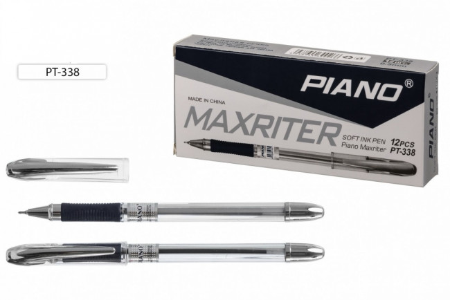 Ручка шариковая: на масляной основе"Piano Maxriter" , прозрачный корпус, игольчатый наконечник, резиновый держатель, прозрачный колпачок с серебристым клипом /чёрная/,0,7mm. Ручка шариковая: на масляной основе"Piano Maxriter" , прозрачный корпус, игольчатый наконечник, резиновый держатель, прозрачный колпачок с серебристым клипом /чёрная/,0,7mm.