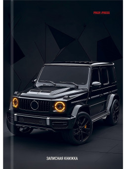 Записная книжка А6 96л клетка "Чёрный автомобиль - 4", 7БЦ, склейка, Проф-Пресс/96-7561 (20)