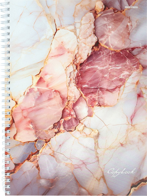 Тетрадь А4 96 клетка "Бело-розовый мрамор", на гребне, Проф-Пресс/96-8363 (5/30)
