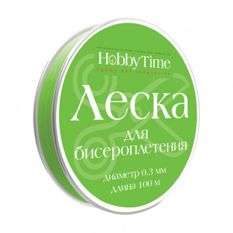 Леска Ø 0,3мм для бисероплетения 100м, зеленая, BV/2-476/05