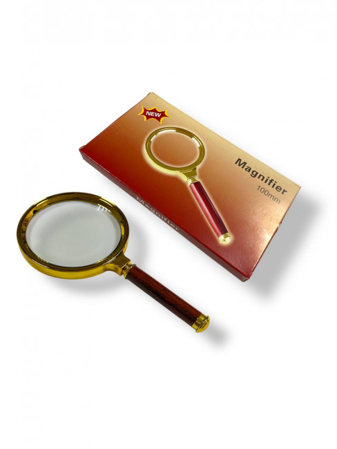 Лупа 100мм с коричневой ручкой. Asmar