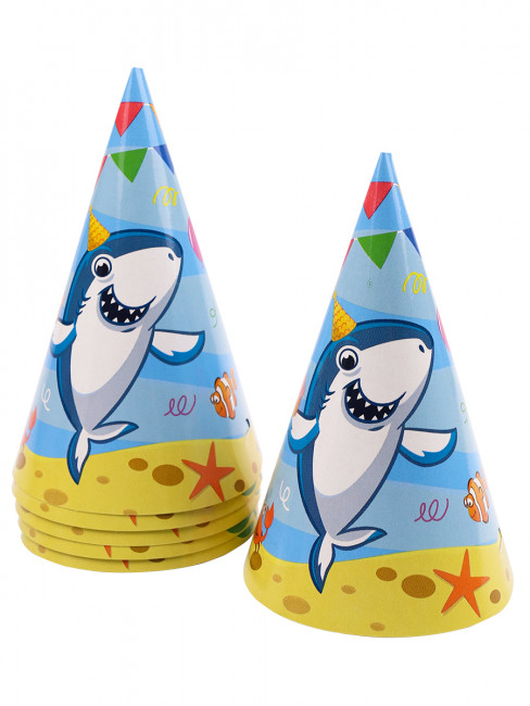 Набор для праздника Акула (тарелка 6шт, стаканы 6 шт, колпаки 6 шт) ФЛ-0946 Набор для праздника Акула (тарелка 6шт, стаканы 6 шт, колпаки 6 шт) ФЛ-0946