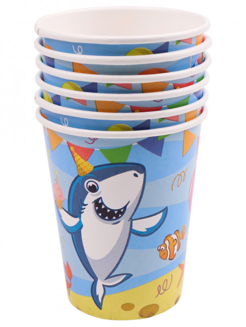 Набор для праздника Акула (тарелка 6шт, стаканы 6 шт, колпаки 6 шт) ФЛ-0946 Набор для праздника Акула (тарелка 6шт, стаканы 6 шт, колпаки 6 шт) ФЛ-0946