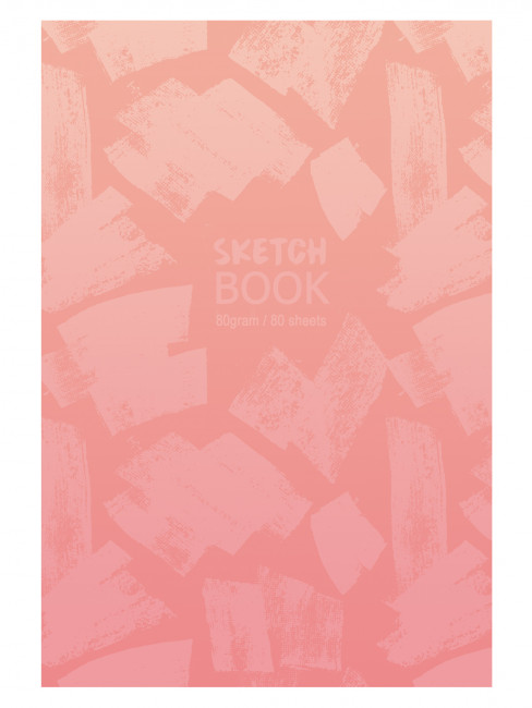 Скетчбук А5 переплёт твёрдый 80л. "Розовая абстракция" ламинация матовая тонированный блок (розовая пастель)
