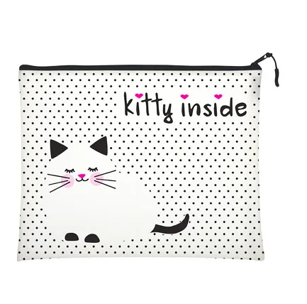 Папка А4 "Котеночек белый" на молнии, силикон, СМ BV/14-004/01 (10)