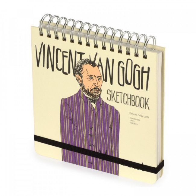 Скетчбук 100л 200х200мм, блок 100 гр на гребне, бежевый, Микс, BV/1-503/02