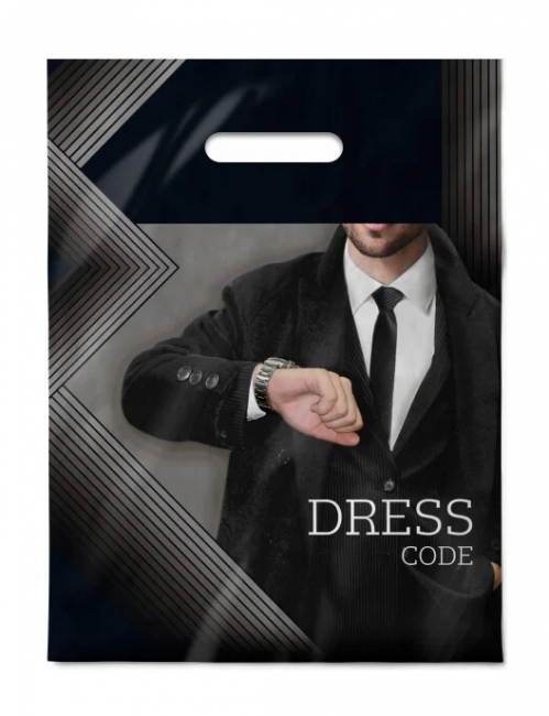 Пакет 30х40 ПВД "Дресс-код" с вырубной ручкой (50/500) Пакет 30х40 ПВД "Дресс-код" с вырубной ручкой (50/500)