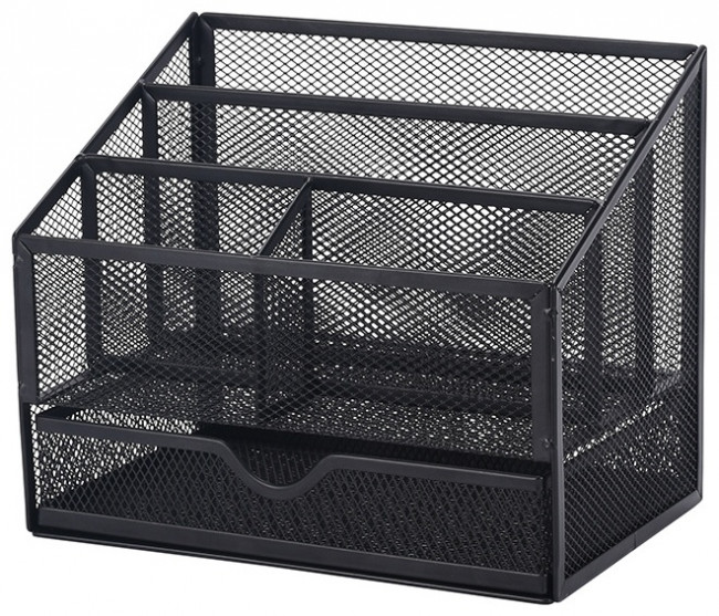 Подставка для канц.пренадлежностей, 5 отд., металлическая, черная WENZER OFFiCE /7036 Подставка для канц.пренадлежностей, 5 отд., металлическая, черная WENZER OFFiCE /7036