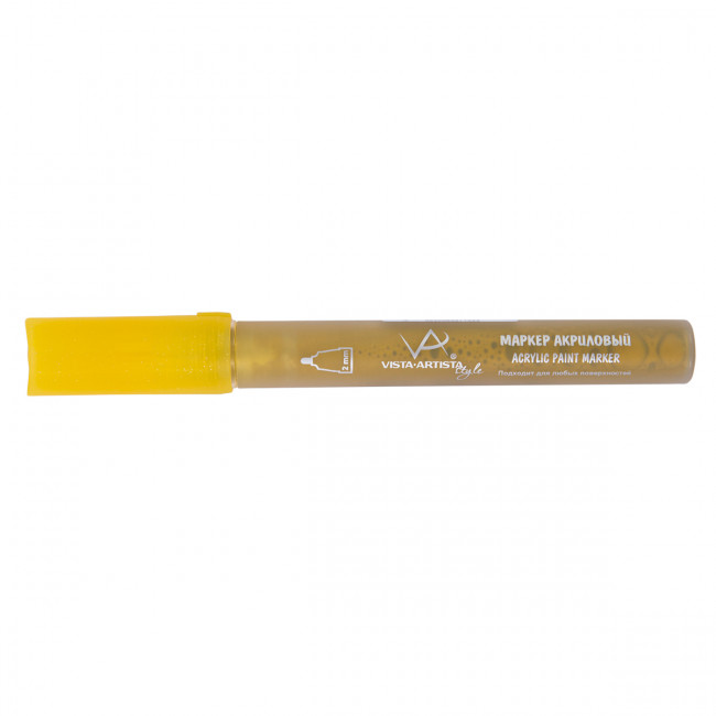 Маркер акриловый 2мм, перо круглое, под золото, 10шт, VISTA-ARTISTA/AMV-01 G01 (10)