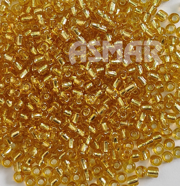 Бисер "ASMAR" размер №6, вес: 450 г, золотистый, внутреннее серебрение Бисер "ASMAR" размер №6, вес: 450 г, золотистый, внутреннее серебрение