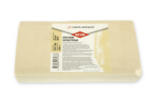 Пластилин скульптурный 1кг белый мягкий, Studio VISTA-ARTISTA /VSSP-1000 №1 Пластилин скульптурный 1кг белый мягкий, Studio VISTA-ARTISTA /VSSP-1000 №1
