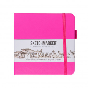 Блокнот для зарисовок 140г/кв.м 12*12см 80л, твердая обложка, фуксия, Sketchmarker/23142322SM Блокнот для зарисовок 140г/кв.м 12*12см 80л, твердая обложка, фуксия, Sketchmarker/23142322SM