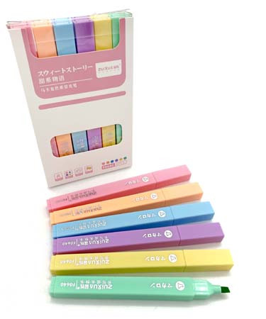 Маркер выделитель CL-59 Zuixia набор 6 шт "Flex" 4гр, пастельные, 1-3мм, гибкий скошенный наконечник, в упаковке ПВХ №F0640 (1/24/288) Маркер выделитель CL-59 Zuixia набор 6 шт "Flex" 4гр, пастельные, 1-3мм, гибкий скошенный наконечник, в упаковке ПВХ №F0640 (1/24/288)