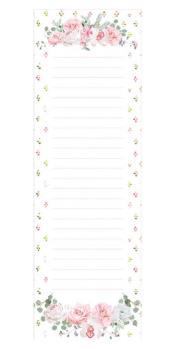 Блок бумажный для записей на магните "deVENTE. Flowers" 75x230 мм, 50 листов, офсет 80 г/м², проклеенный, цветная печать