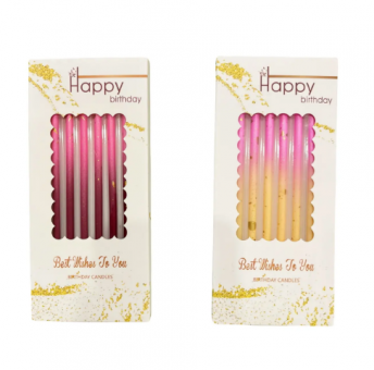 Свечи для торта "Счастливый праздник" градиентные, двухцветные, с подставками, Магистр/MAG-B-4/221325 (100)