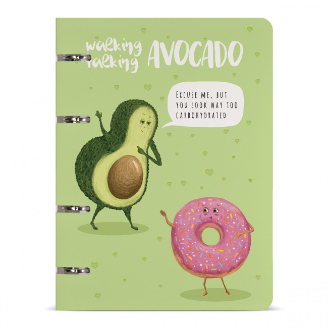 Тетрадь А5 80л в точку "Авокадо и пончик", со сменным блоком, на кольцах, BV/7-80-631/01 (16)