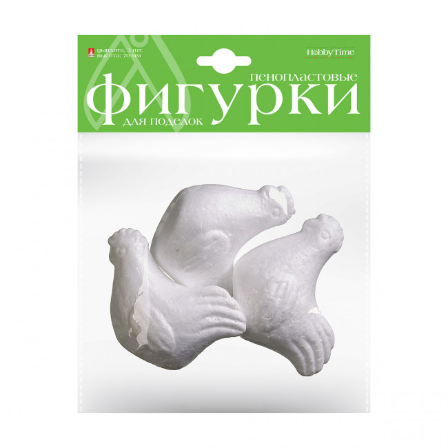 Пенопластовые фигурки 70мм "Цыплята", 3шт, BV/2-208/21