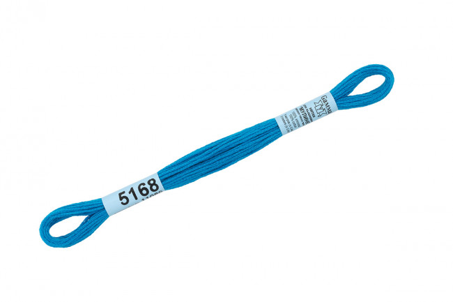 Нитки для вышивания "Gamma"    мулине  ( 3173-6115 )  100% хлопок     8 м №5168 синий