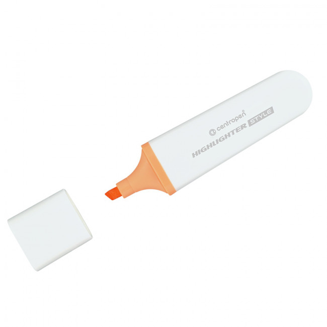 Текстовыделитель Centropen Style "6252", оранжевый пастель 1-4,6мм, белый корп