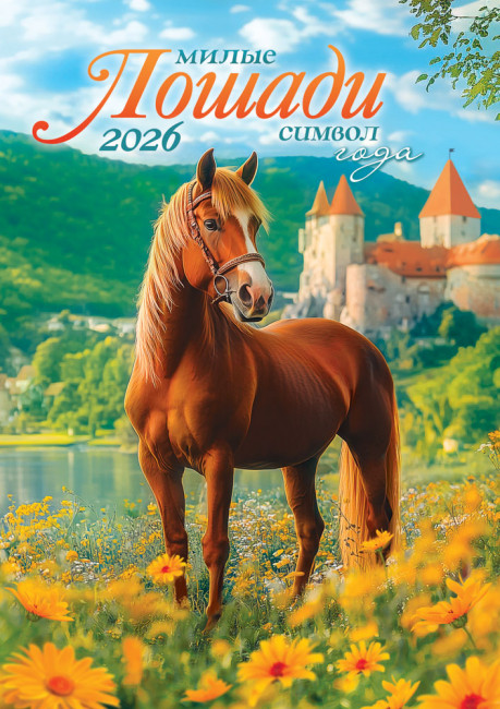 Календарь ригельный 2026г "Милые лошади", РБ-26-005